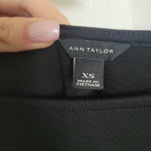 Ann Taylor Black Long Sleeve Blouse with Lace SIZE XS